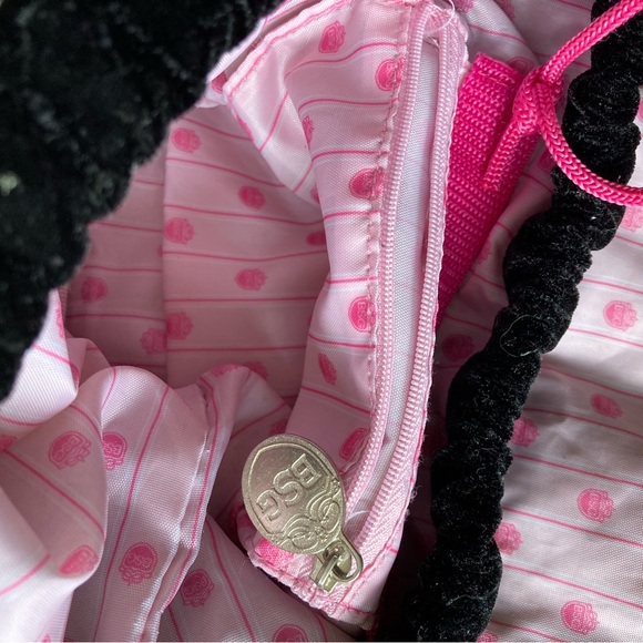 BSG Black Velvet Backpack w/ Hot Pink Straps - Picture 7 of 7